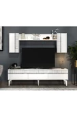 Cantek Dizayn Defne 180 Cm Tv Ünitesi Takımı Beyaz-Gümüş - 2