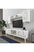 Cantek Dizayn Maddera 150 Cm  Tv Ünitesi Takımı Beyaz-Gümüş - 2