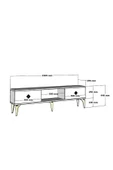 Cantek Dizayn 150 Cm Nil Tv Sehpası (Alt Modül) Antrasit-Gümüş - 7