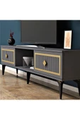 Cantek Dizayn 150 Cm Nil Tv Sehpası (Alt Modül) Antrasit-Altın - 2