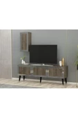 Cantek Dizayn Lazer Desenli 150 Cm Bare Tv Ünitesi Ceviz-Gümüş - 2