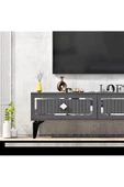 Cantek Dizayn 120 Cm Venna Tv Ünitesi Antrasit-Gümüş - 3