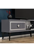 Cantek Dizayn 150 Cm Nil Tv Sehpası (Alt Modül) Antrasit-Gümüş - 3