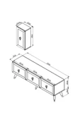 Cantek Dizayn Lazer Desenli 150 Cm Bare Tv Ünitesi Ceviz-Gümüş - 5