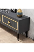 Cantek Dizayn 120 Cm Venna Tv Ünitesi Antrasit-Altın - 4