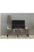 Cantek Dizayn Lazer Desenli 150 Cm Bare Tv Ünitesi Ceviz-Gümüş - 1