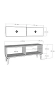 Cantek Dizayn 120 Cm Venna Tv Ünitesi Antrasit-Altın - 7
