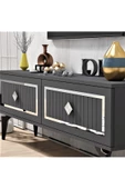 Cantek Dizayn 120 Cm Venna Tv Ünitesi Antrasit-Gümüş - 5