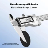 Polham 0.4mm 2 Adet Set Ultra İnce Yapışkanlı Metal Mıknatıs, 3M Hafif Tüm Telefonlara Uyumlu Mıknatıs - 3