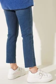Boru Paça Sökük Jean Pantolon Kahve Tint - 3
