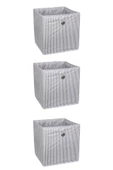 3'lü Raf Organizer Kutu Seti (30X30X30CM) Yeni Sezon Nano Teknoloji Su Geçirmez Kumaş Gri 3 Adet - 1