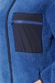 Göğüs Cepli Peluş Hırka İndigo thumbnail 4
