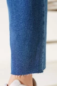 Boru Paça Sökük Jean Pantolon Mavi Tint - 4