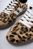 Muggo LEOPARD Garantili Kadın Ortopedik Günlük Bağcıklı Yürüyüş Leopar Desenli Sneaker Spor Ayakkabı - 8