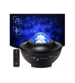 Yüksek Kalite Ses 180° Dönme Özellikli Bluetooth Yıldız Projektör 12 Farklı Renk Akıllı Ses Kontrolü thumbnail 1