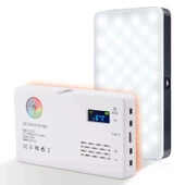 Profesyonel Çekim RGB LED Dolgu Işığı Ayarlanabilir Renk ve Parlaklık Yüksek Kapasite Batarya USB-C - 2