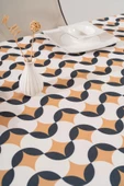 Rivaİstanbul Geometrik Soyut Masa Örtüsü, Sofra Bezi, Piknik Örtüsü - 5