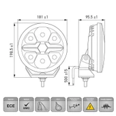 Hella Off-Road Valuefit Blade Led Uzun Far Krom 22W 7" Beyaz Isik 1FJ357198-001 thumbnail 4