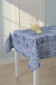 Rivaİstanbul Mavi Çini Desenli Masa Örtüsü, Sofra Bezi, Piknik Örtüsü thumbnail 1