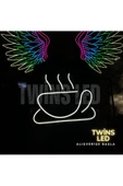 Twins Led Aydınlatma Kahve Fincanı Pleksi Neon Tabela thumbnail 3