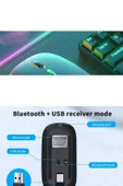 Şarjlı Kablosuz Mouse Bluetooth 2.4ghz RGB Işıklı Sessiz Tıklama Tablet Telefon Bilgisayar Uyumlu - 4