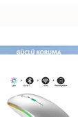 Şarjlı Kablosuz Mouse Bluetooth 2.4ghz RGB Işıklı Sessiz Tıklama Tablet Telefon Bilgisayar Uyumlu - 6