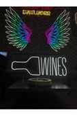 Twins Led Aydınlatma WINES Yazılı ve Şekilli Neon Tabela thumbnail 2