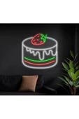 Twins Led Aydınlatma Çilekli Pasta Figürlü Neon Tabela - 1