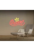 Twins Led Aydınlatma Queen Yazılı Taç Figürlü Neon Tabela thumbnail 1
