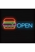 Twins Led Aydınlatma OPEN Yazılı ve Şekilli Neon Tabela - 1