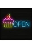 Twins Led Aydınlatma OPEN Yazılı ve Şekilli Neon Tabela - 1