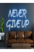 Twins Led Aydınlatma NEVER GIVE UP Yazılı Neon Tabela thumbnail 1