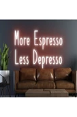 Twins Led Aydınlatma More Espresso Less Depresso Yazılı Neon Tabela - 1