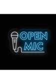 Twins Led Aydınlatma OPEN MIC Yazılı ve Şekilli Neon Tabela - 1