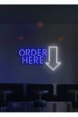 Twins Led Aydınlatma ORDER HERE Yazılı ve Şekilli Neon Tabela - 1