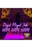 Twins Led Aydınlatma Diyet Miyet Yok NAM NAM NAM Yazılı Neon Tabela thumbnail 2