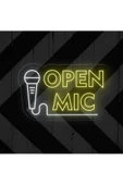 Twins Led Aydınlatma OPEN MIC Yazılı ve Şekilli Neon Tabela - 1