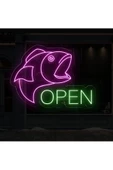 Twins Led Aydınlatma OPEN Yazılı ve Şekilli Neon Tabela - 1