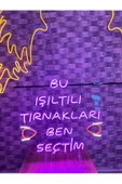 Twins Led Aydınlatma Bu Işıltılı Tırnakları Ben Seçtim Yazılı Neon Tabela thumbnail 2