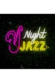 Twins Led Aydınlatma Night JAZZ Yazılı ve Şekilli Neon Tabela thumbnail 2