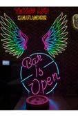 Twins Led Aydınlatma Bar is Open Yazılı Neon Tabela thumbnail 2