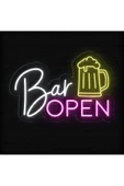 Twins Led Aydınlatma Bar OPEN Yazılı ve Şekilli Neon Tabela thumbnail 1