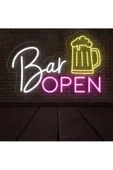 Twins Led Aydınlatma Bar OPEN Yazılı ve Şekilli Neon Tabela thumbnail 2