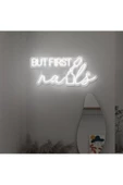Twins Led Aydınlatma But First Nails Yazılı ve Oje Şekilli Neon Tabela thumbnail 1