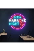 Twins Led Aydınlatma KARAOKE NIGHT Yazılı ve Şekilli Neon Tabela - 1