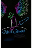 Twins Led Aydınlatma Nail Studio Yazılı ve Şekilli Neon Tabela thumbnail 2