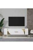 DemonteHome RETROP2DH TV SEHPASI BEYAZ ALTIN - 1