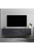 DemonteHome RETROL2DH TV SEHPASI ANTRASİT ALTIN - 1