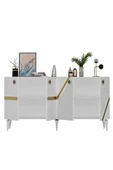 DemonteHome İRİSDH LAZER DESENLİ KONSOL BEYAZ ALTIN - 7
