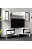 DemonteHome LİNDADH RAFLI TV ÜNİTESİ TAKIMI BEYAZ GÜMÜŞ - 3